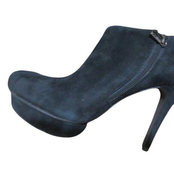Tory Burch Cidnay Black Suede Leather Platform Ankle Booties Boots size 8.5 - Picture 8 of 12